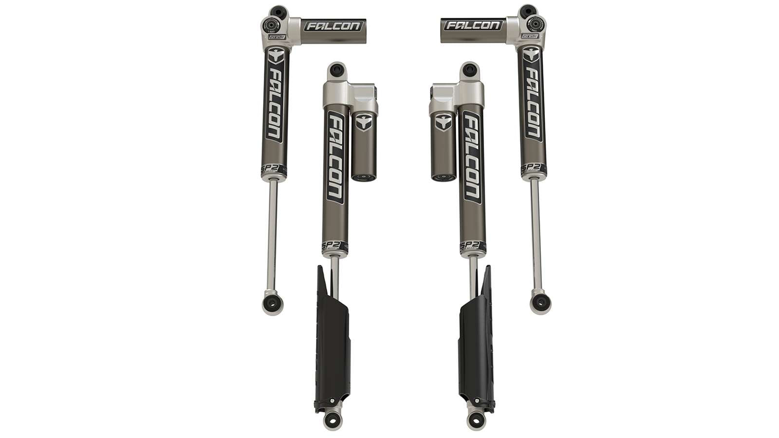 Set of Falcon SP2 adjustable shocks with reservoirs for off-road vehicles