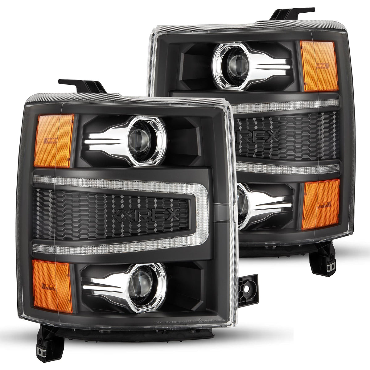AlphaRex LUXX-Series LED Projector Headlights for Chevrolet Silverado 1500 - Black