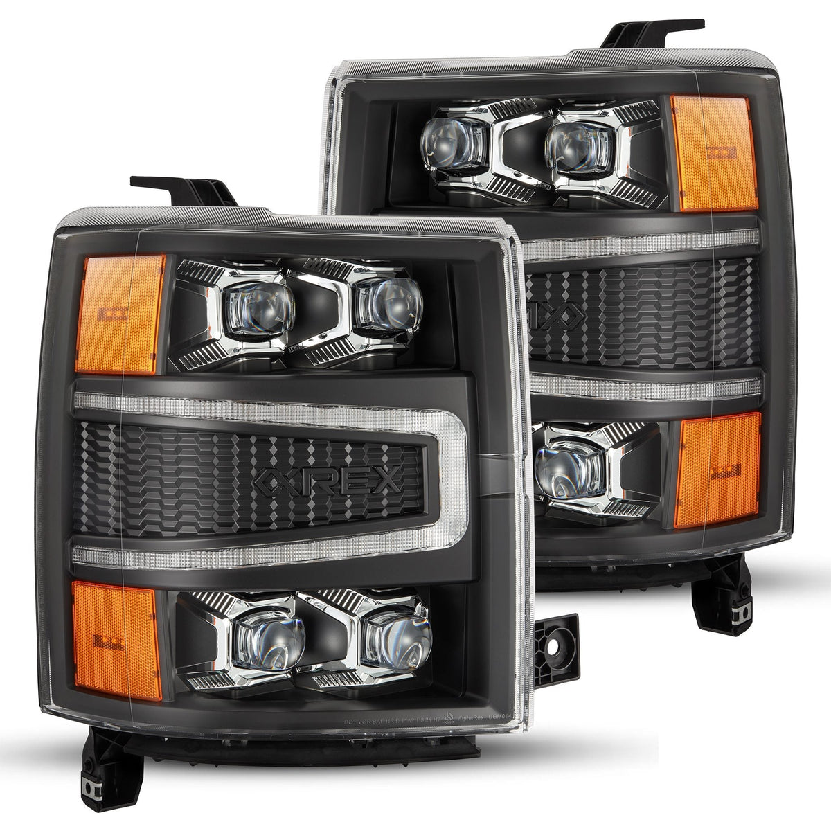 AlphaRex NOVA-Series LED Projector Headlights for Chevrolet Silverado 1500 - Black