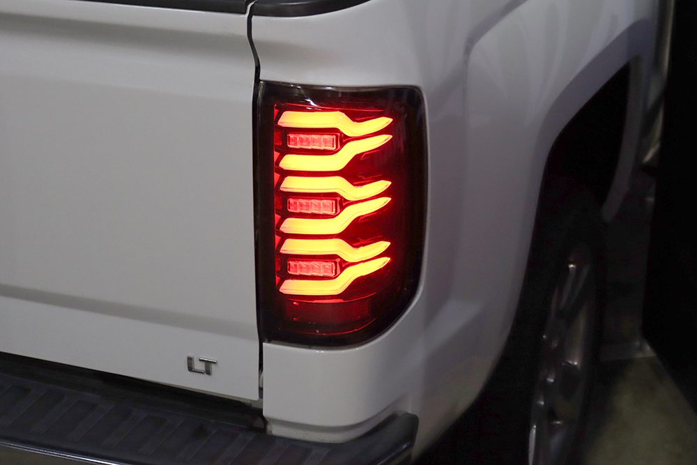 AlphaRex LUXX-Series LED Tail Lights for Chevrolet Silverado 1500 / Chevrolet Silverado HD 2500/3500 - Black Smoke