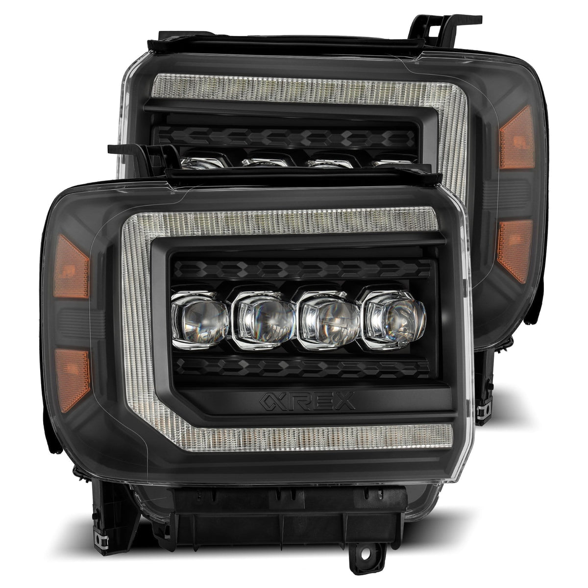 AlphaRex NOVA-Series LED Projector Headlights for GMC Sierra 1500 / GMC Sierra HD 2500/3500 - Black