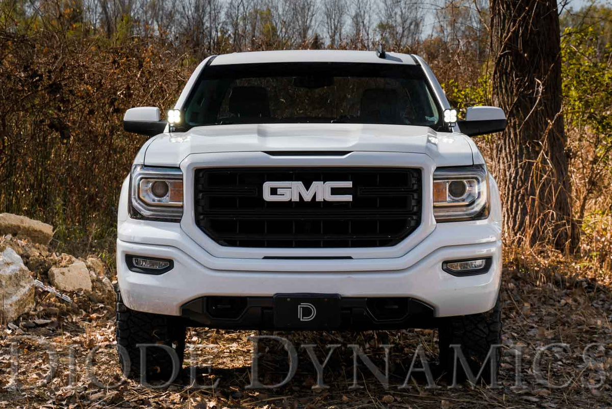 Diode Dynamics backlit ditch light kit for Chevrolet Silverado 1500 and GMC Sierra 1500 – lit