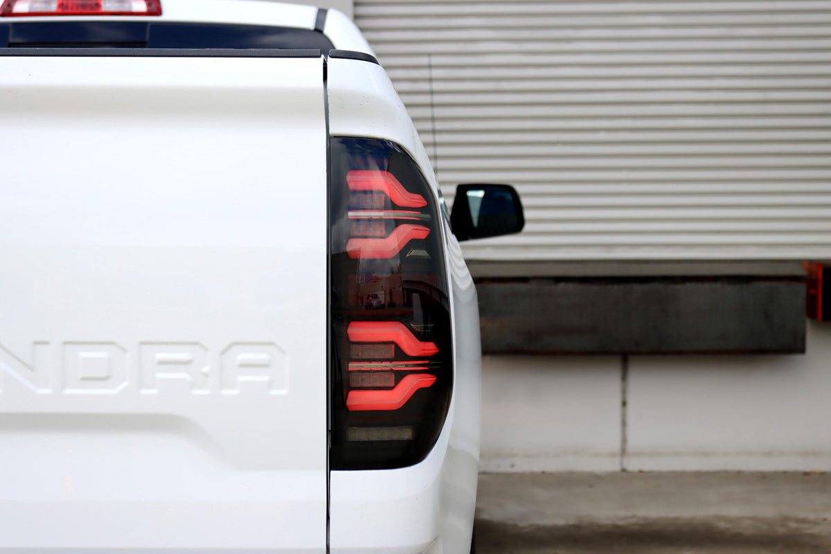 AlphaRex LUXX-Series LED Tail Lights for Toyota Tundra - Black Red