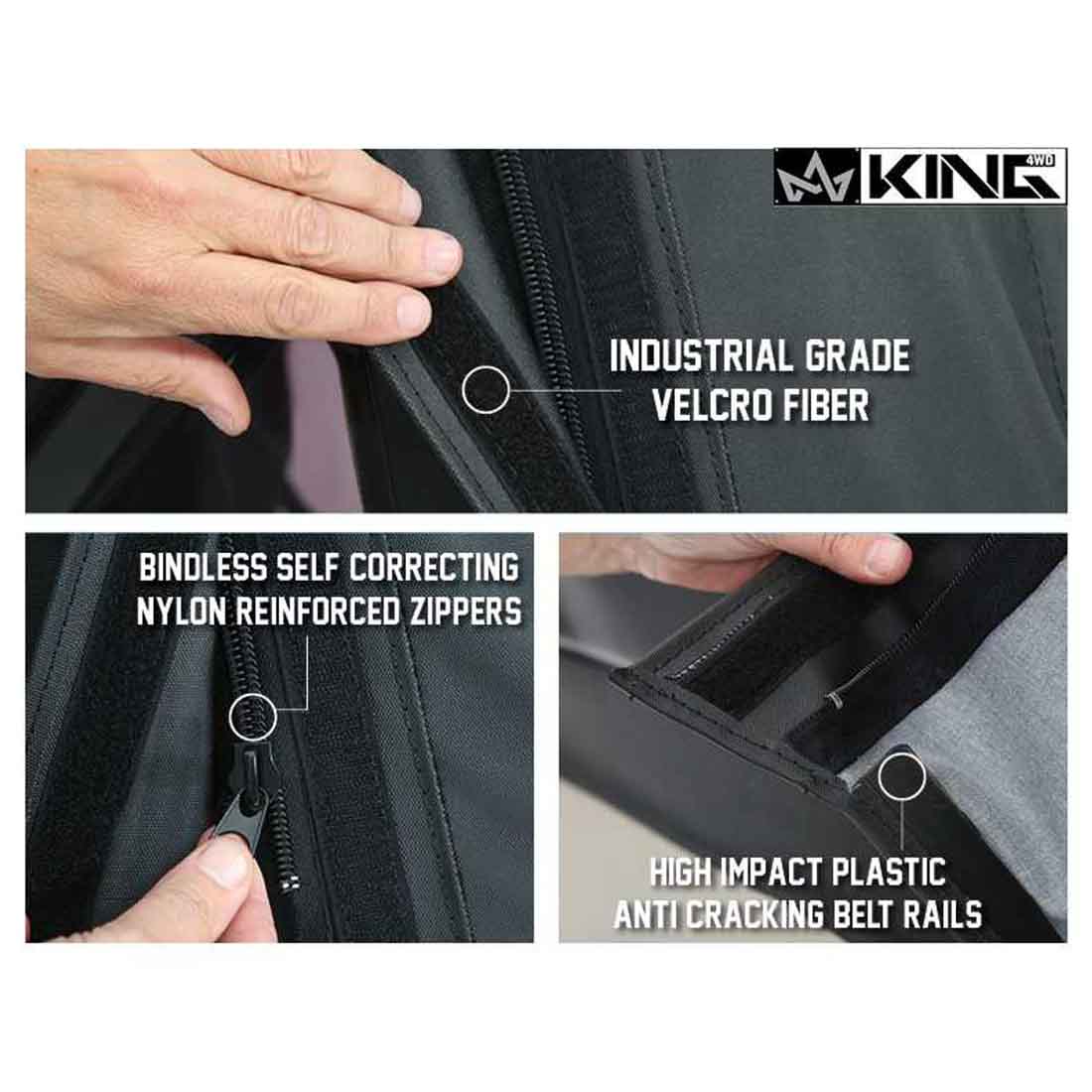 King 4WD replacement soft top with upper doors in Black Diamond for Jeep Wrangler TJ - view 6