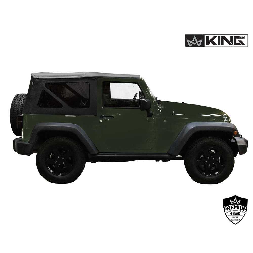 King 4WD replacement soft top in Black Diamond for 2007-2009 Jeep Wrangler JK 2 door - view 4