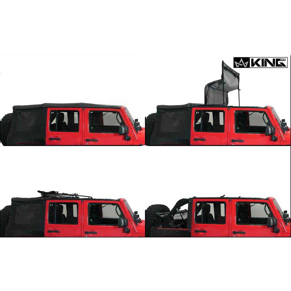King 4WD replacement soft top in Black Diamond for 2007-2009 Jeep Wrangler Unlimited JK - view 7
