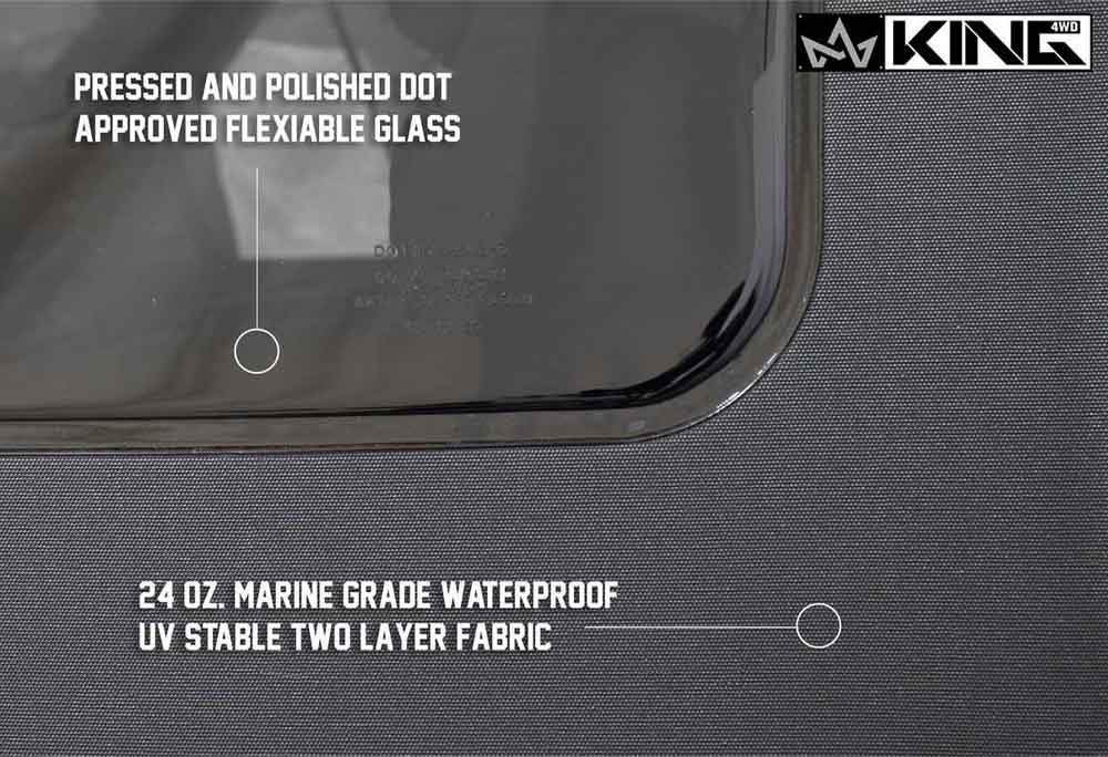 King 4WD replacement soft top in Black Diamond for 2007-2009 Jeep Wrangler Unlimited JK - view 4