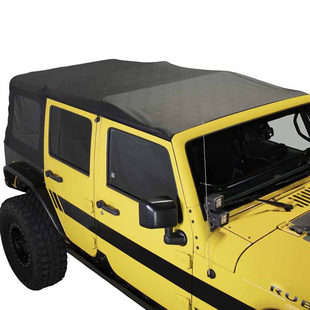 King 4WD replacement soft top in Black Diamond for Jeep Wrangler Unlimited JK 4 door