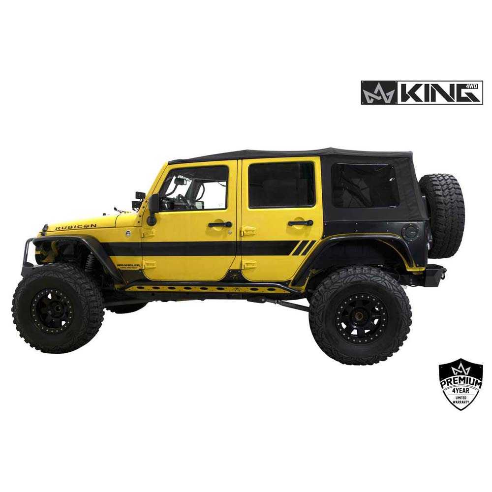 King 4WD replacement soft top in Black Diamond for Jeep Wrangler Unlimited JK 4 door - view 3