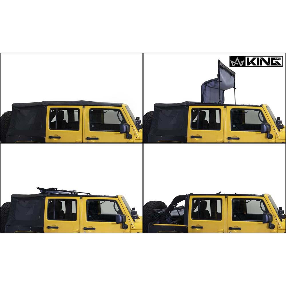 King 4WD replacement soft top in Black Diamond for Jeep Wrangler Unlimited JK 4 door - view 7