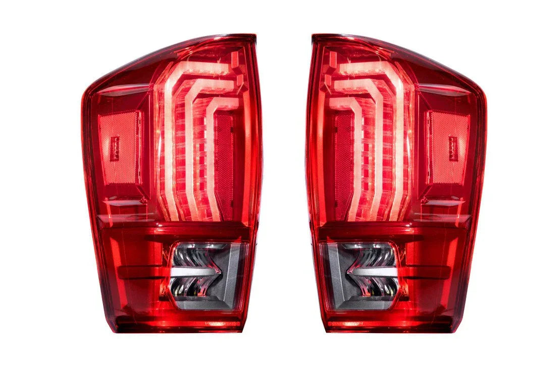 Pair of red LED tail lights for Toyota Tacoma, modern design auto accessory