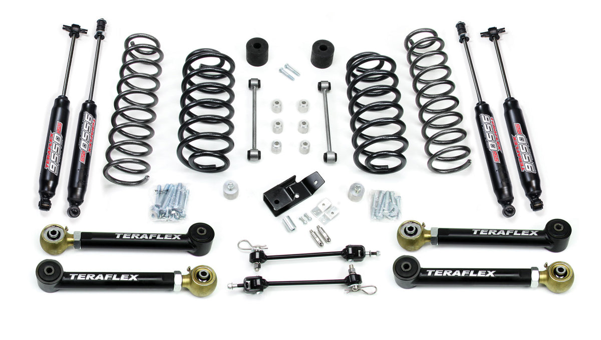 TeraFlex 3" suspension system with 4 short control arms and 9550 VSS shocks for Jeep Wrangler TJ 1997-2006