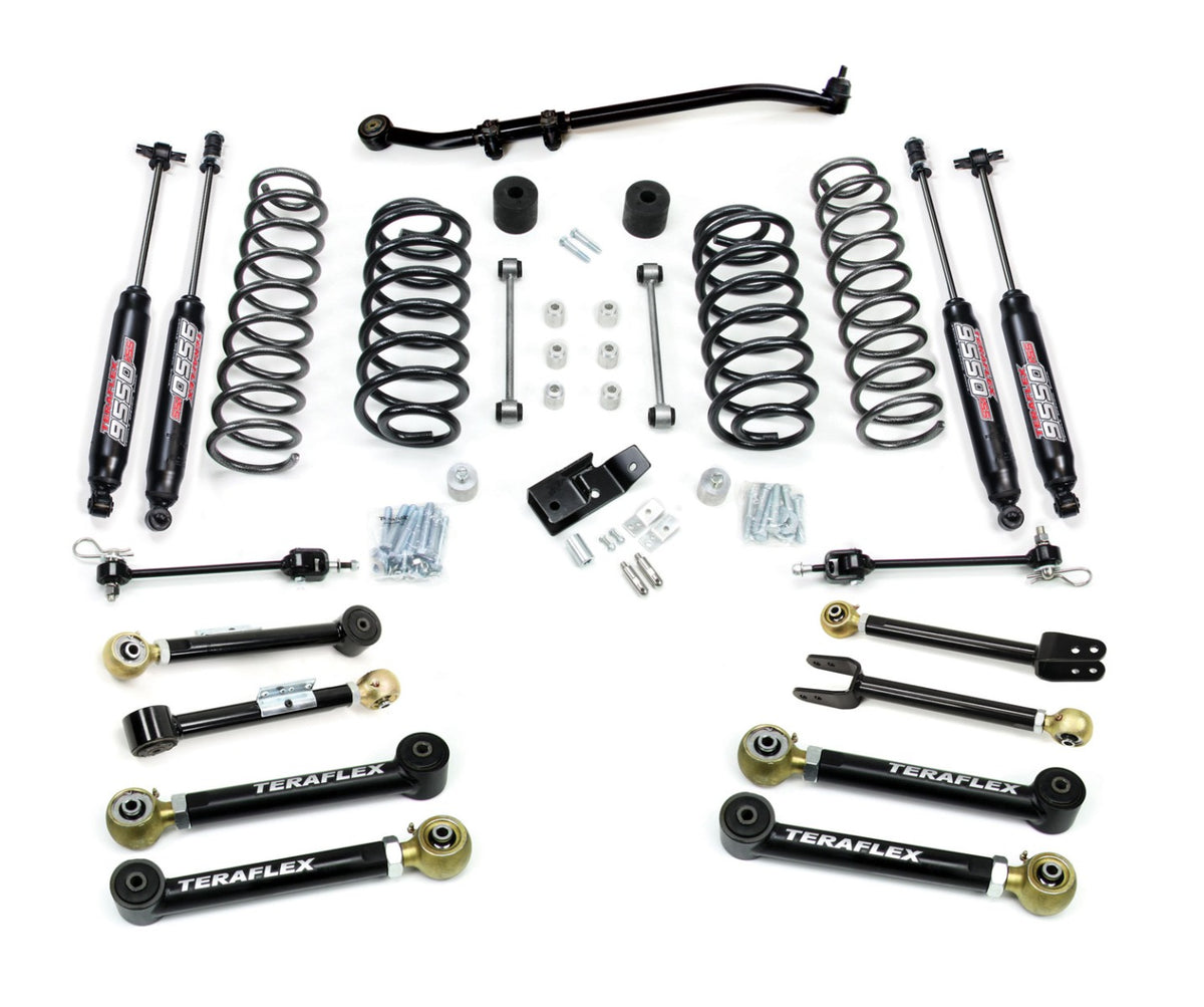 TeraFlex 4" suspension system with short control arms and 9550 VSS shocks for Jeep Wrangler TJ 1997-2006