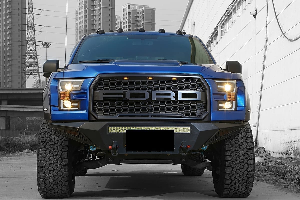 AlphaRex LUXX-Series LED Projector Headlights for Ford F-150 / Ford F-150 Raptor - Jet Black