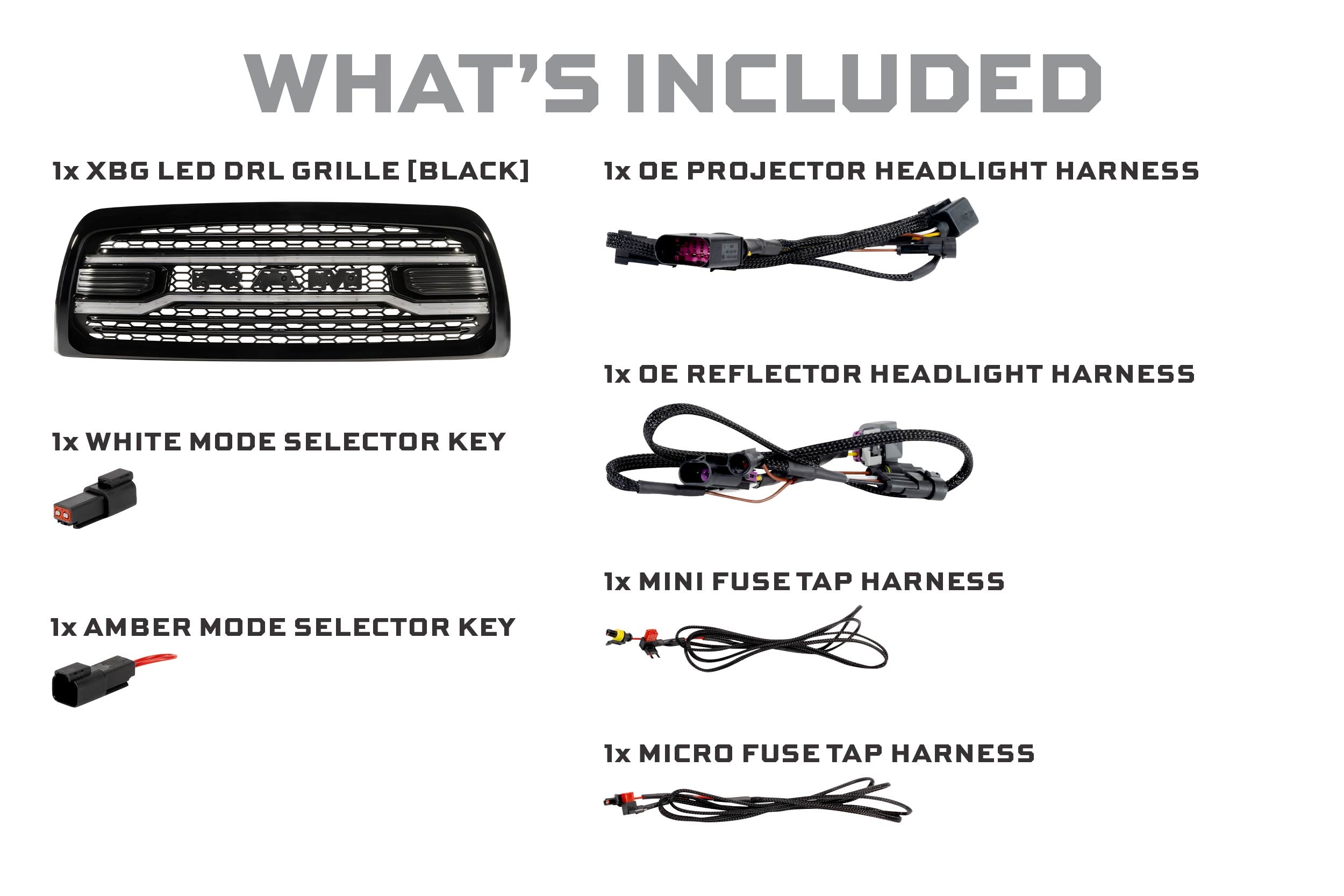 Morimoto Dodge Ram HD XBG LED DRL Grille (Black) (13-18)