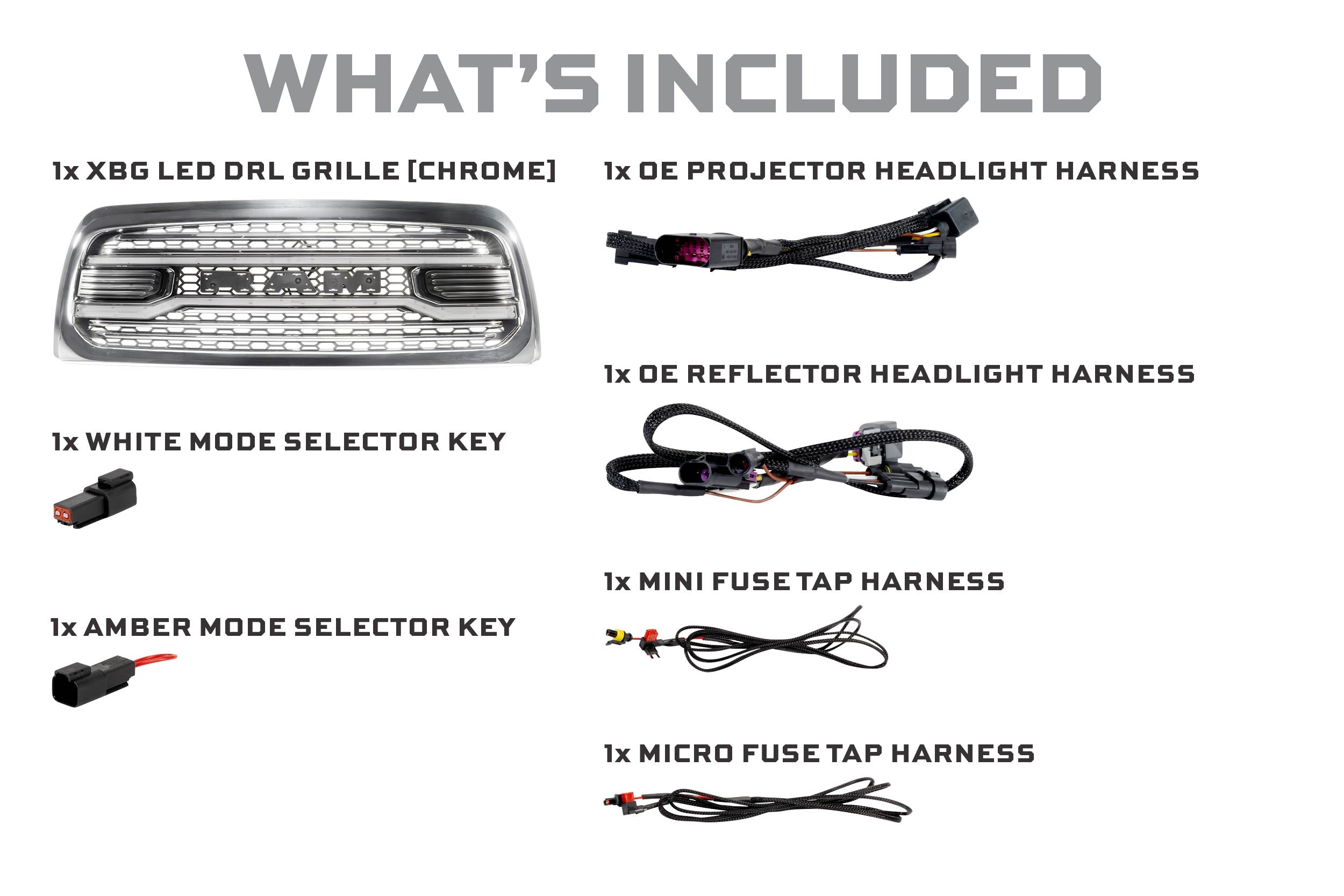 Morimoto Dodge Ram HD XBG LED DRL Grille (Chrome) (13-18)