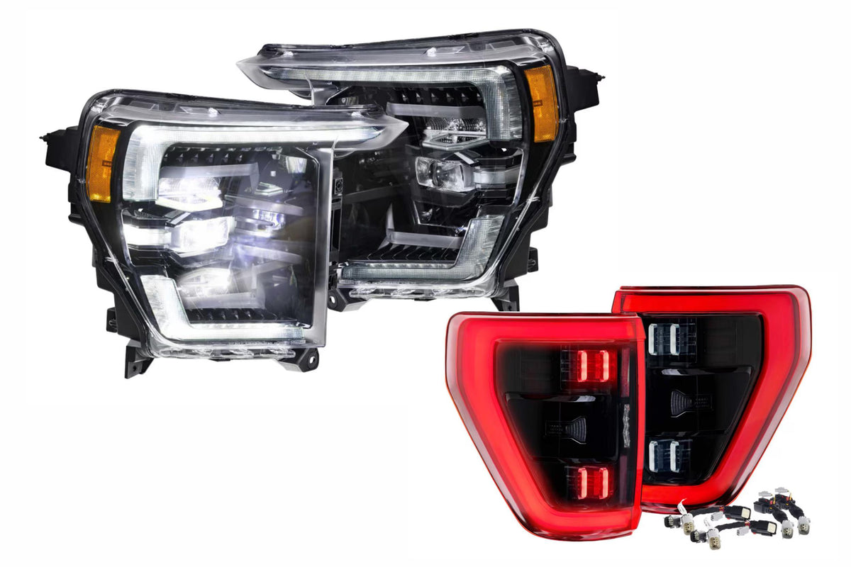 21-23 Ford F-150 White DRL Heads and Red Tails