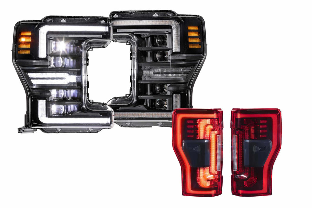 17-19 Ford Super Duty White DRL Heads and Red Tails