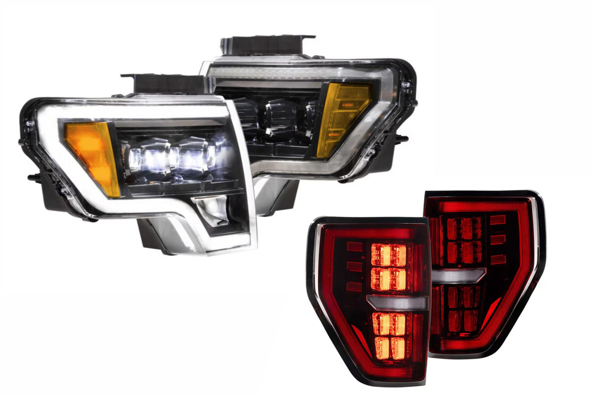 09-14 F-150 White DRL Heads and Red Tails