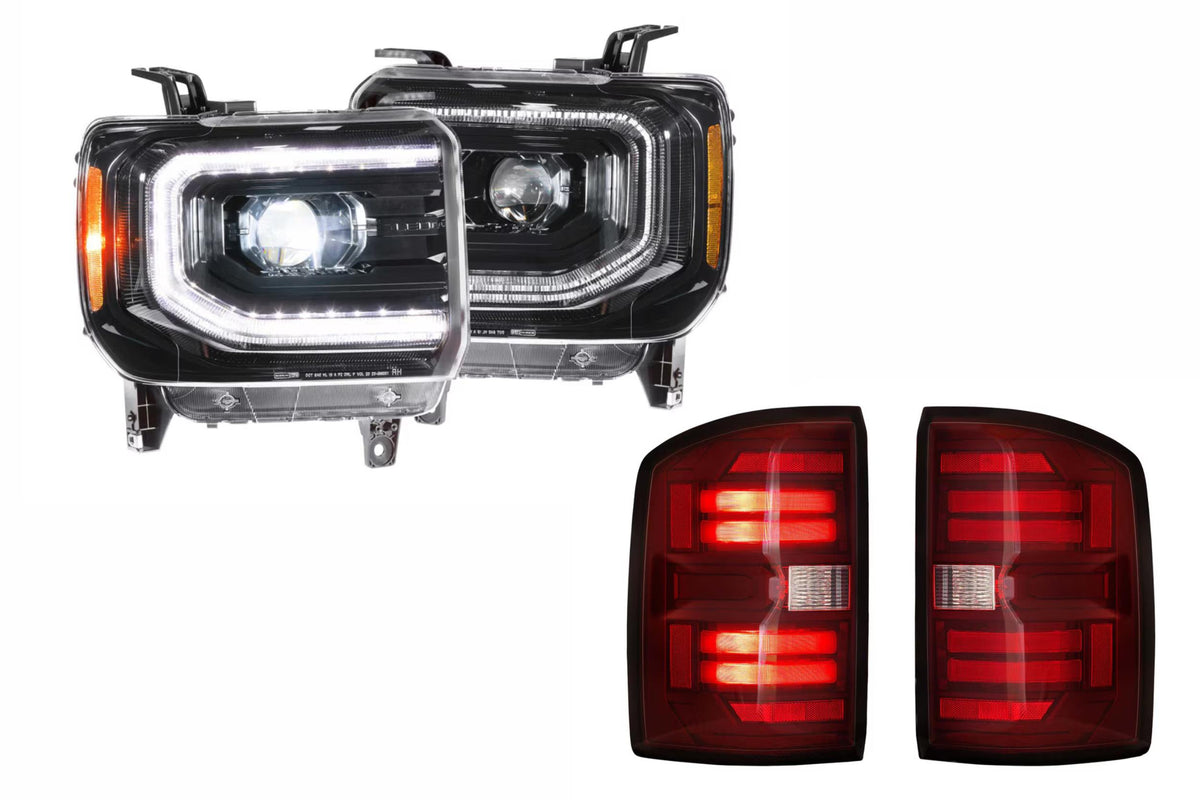 15-19 Sierra HD Heads and Red Tails OE LED Tails