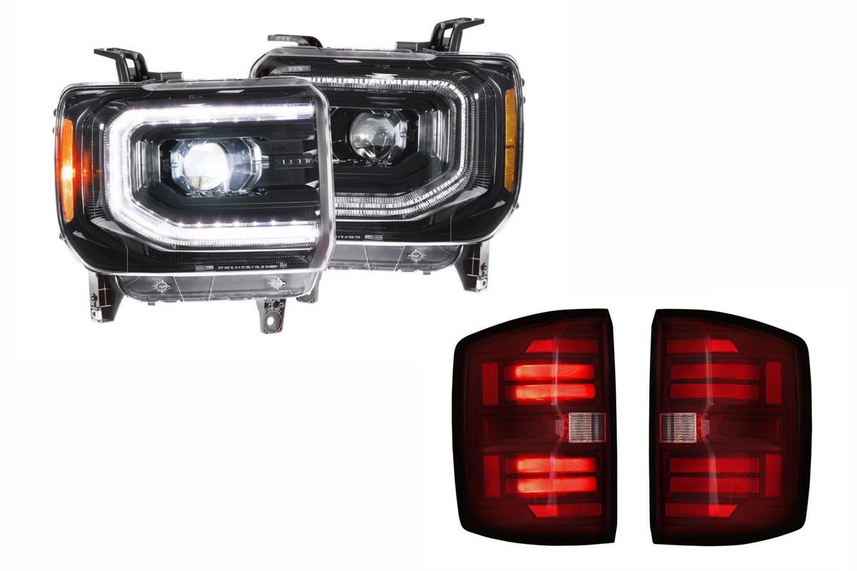 15-19 Sierra 3500HD Dually Heads and Red Tails OE LED Tails