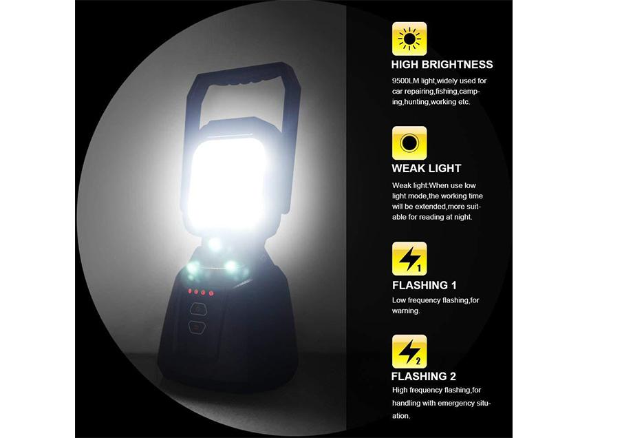 15W Magnetic Base Rechargeable LED Work/Camp Light