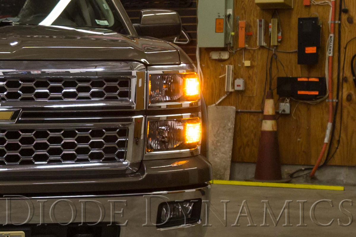 Diode Dynamics XP80 front turn signal LED for 2014-2018 Chevrolet Silverado – close up