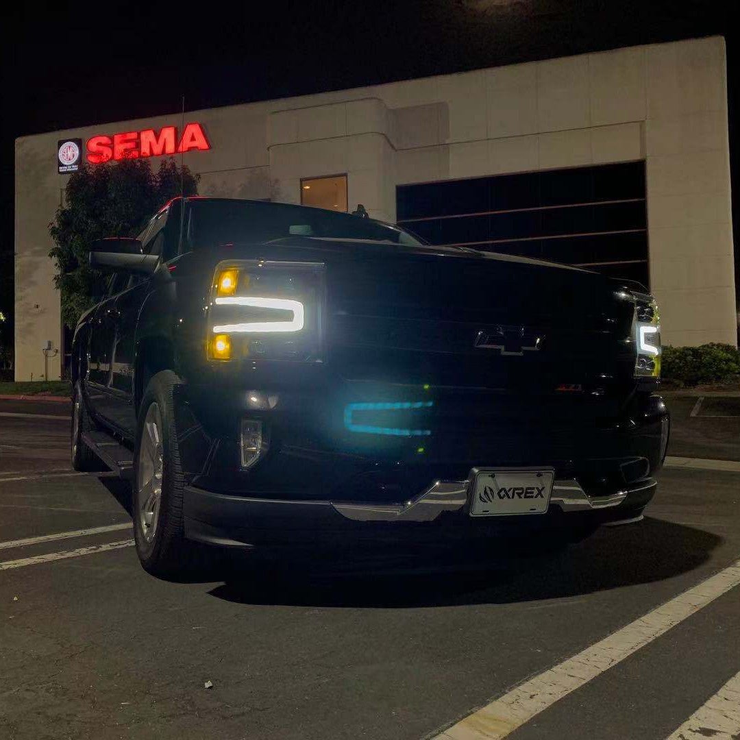 AlphaRex NOVA-Series LED Projector Headlights for Chevrolet Silverado 1500 - Alpha-Black