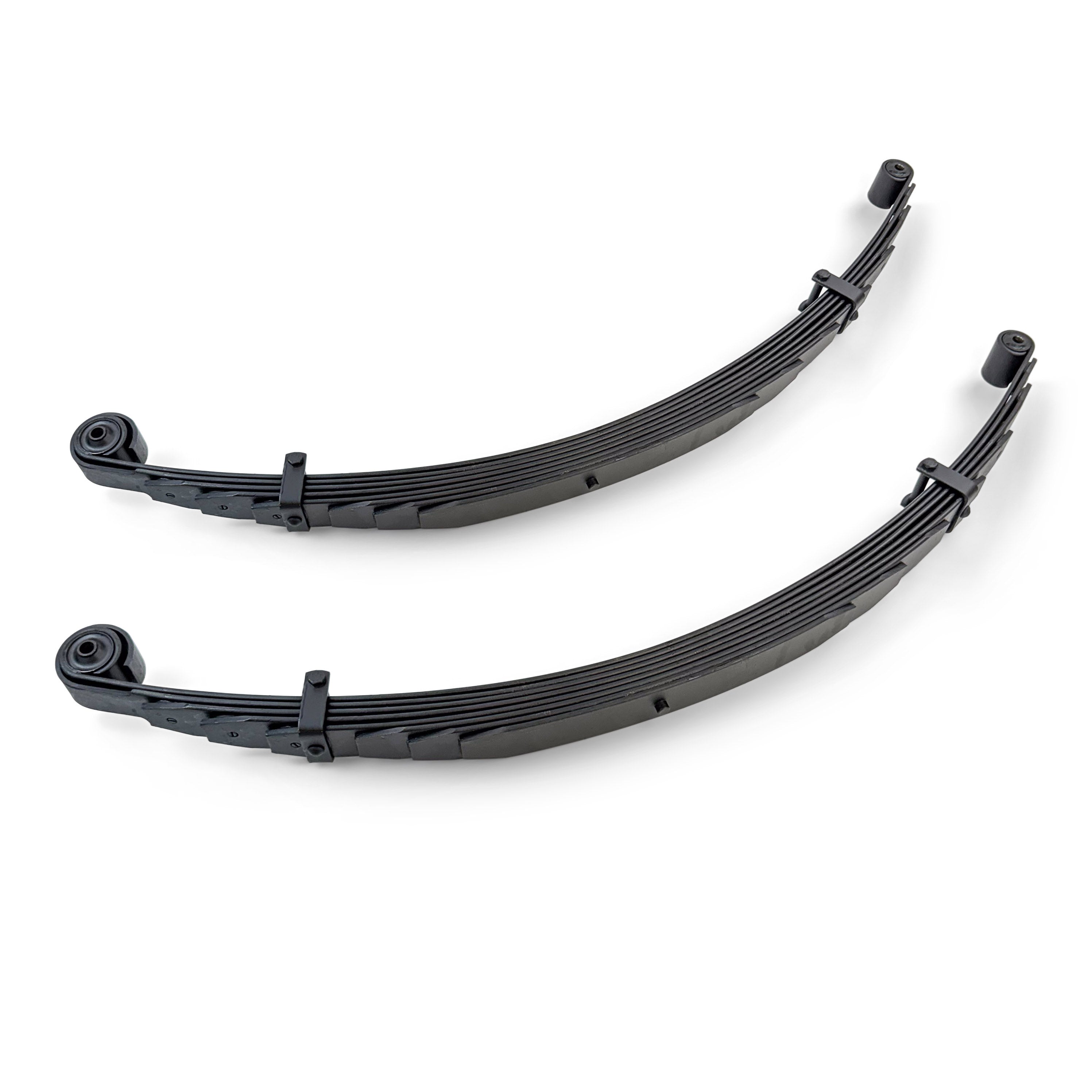Pair of heavy-duty leaf springs for off-road or overlanding vehicle suspension upgrade