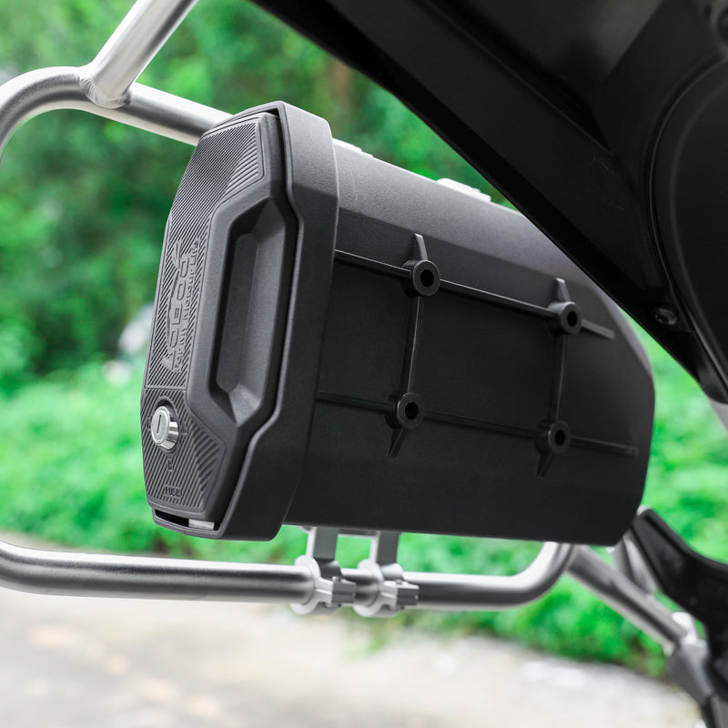 LOBOO Motorcycle Tool Box – Waterproof Engineering Plastic Case with Aluminum Mounting Plate, Lockable Universal Design