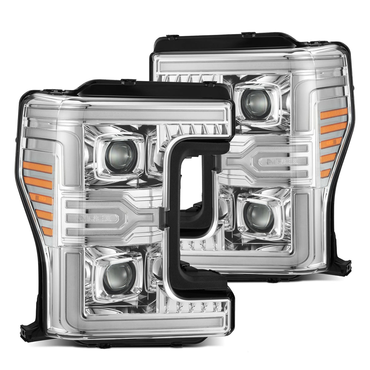 AlphaRex MK II LUXX-Series LED Projector Headlights for Ford Super Duty - Chrome