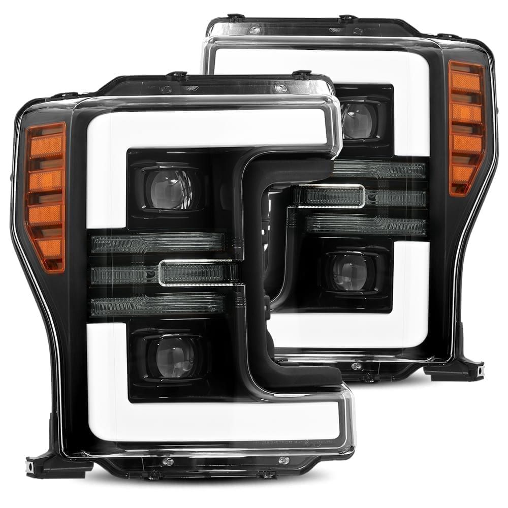 AlphaRex PRO-Series Halogen Projector Headlights for Ford Super Duty - Jet Black