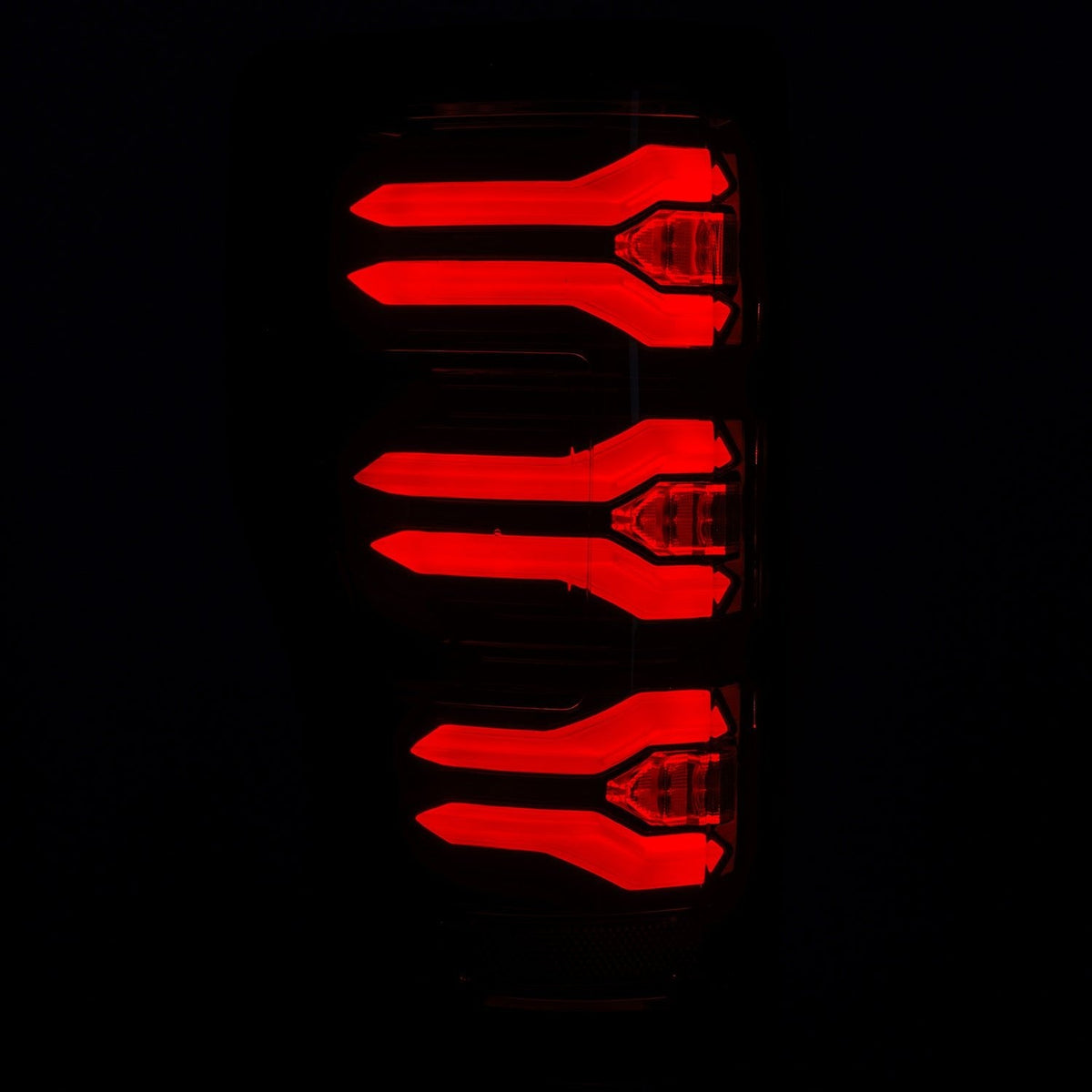AlphaRex LUXX-Series LED Tail Lights (Without BLIS) for Ford Super Duty - Black Red