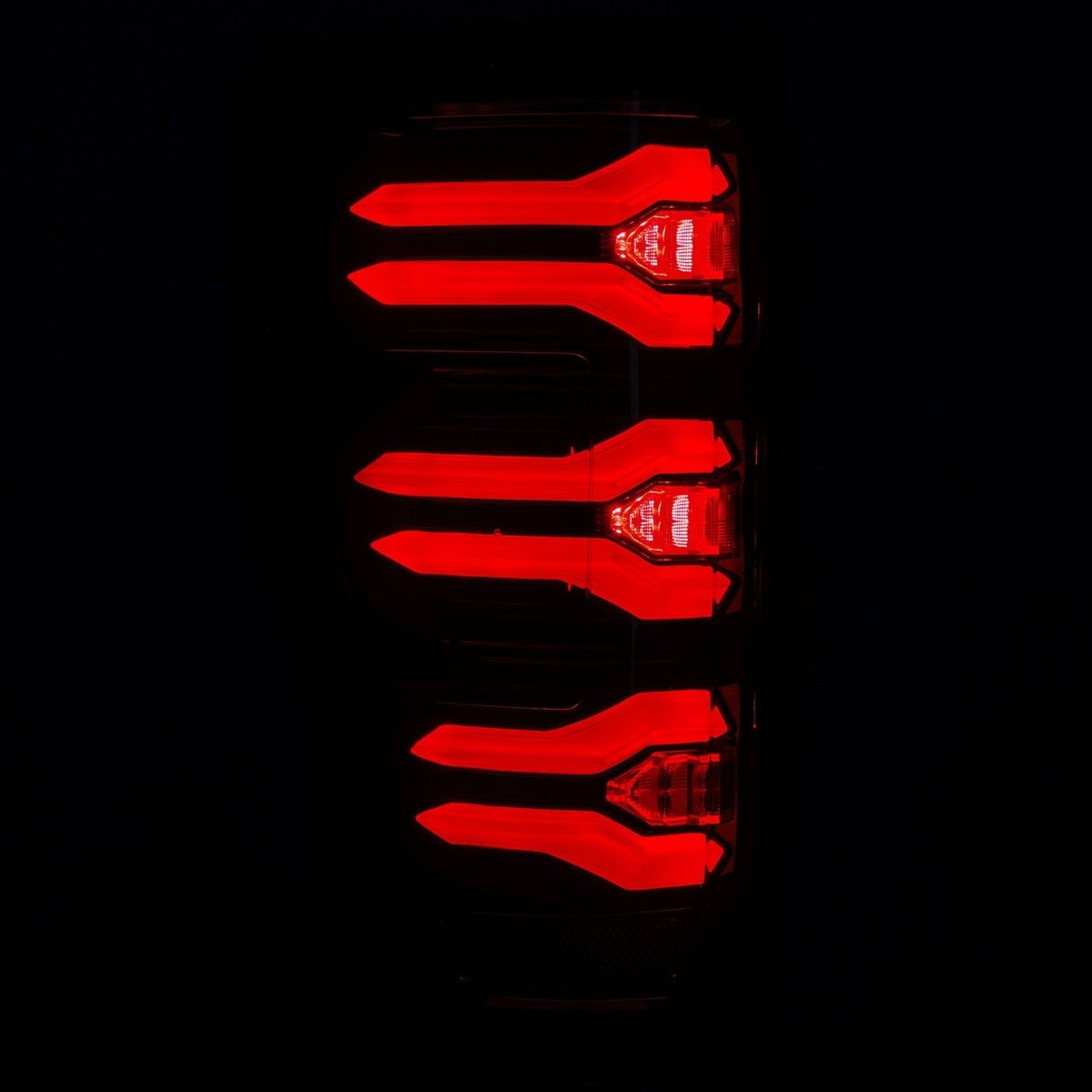 AlphaRex LUXX-Series LED Tail Lights (Without BLIS) for Ford Super Duty - Black Red