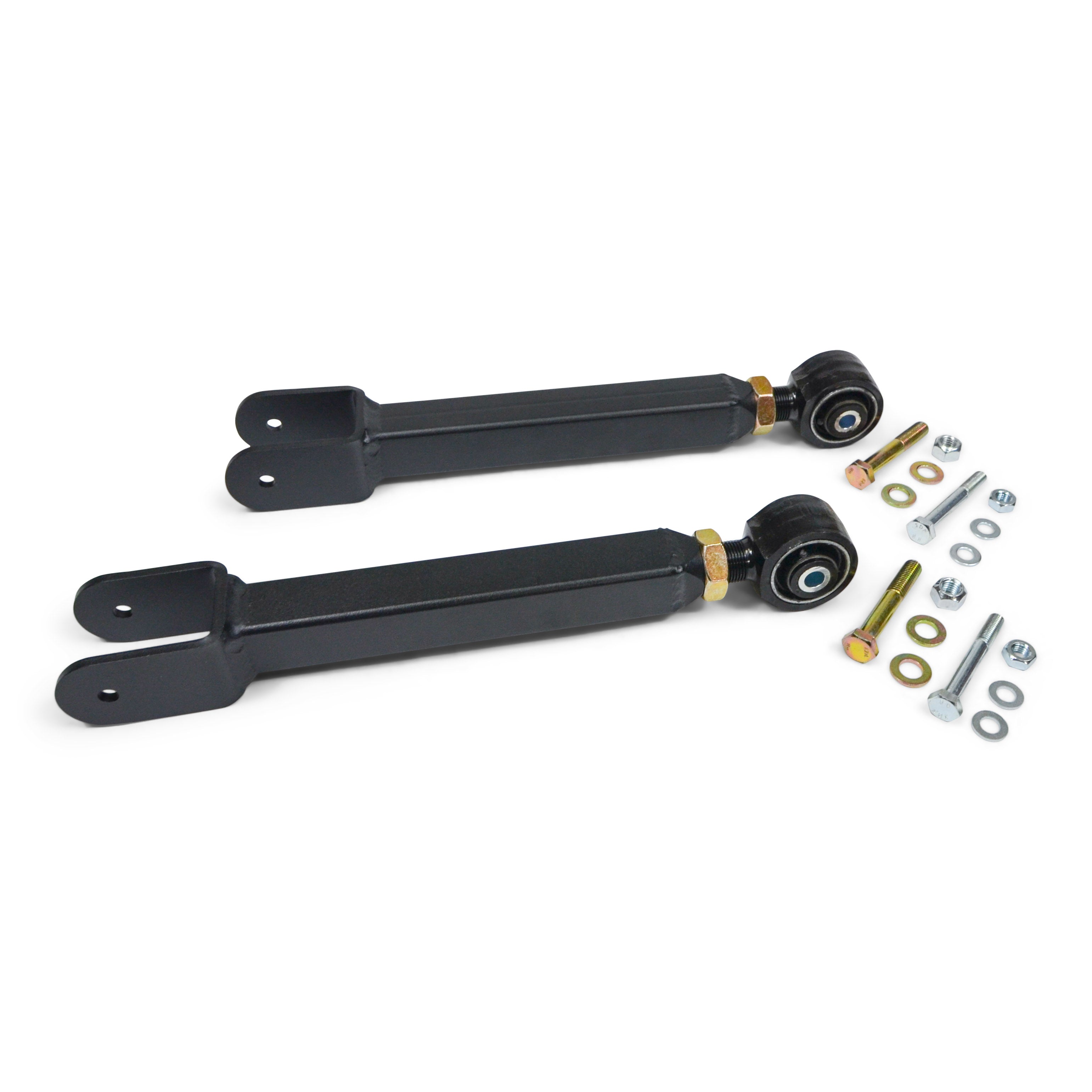 Pair of heavy-duty adjustable control arms with hardware for off-road vehicles
