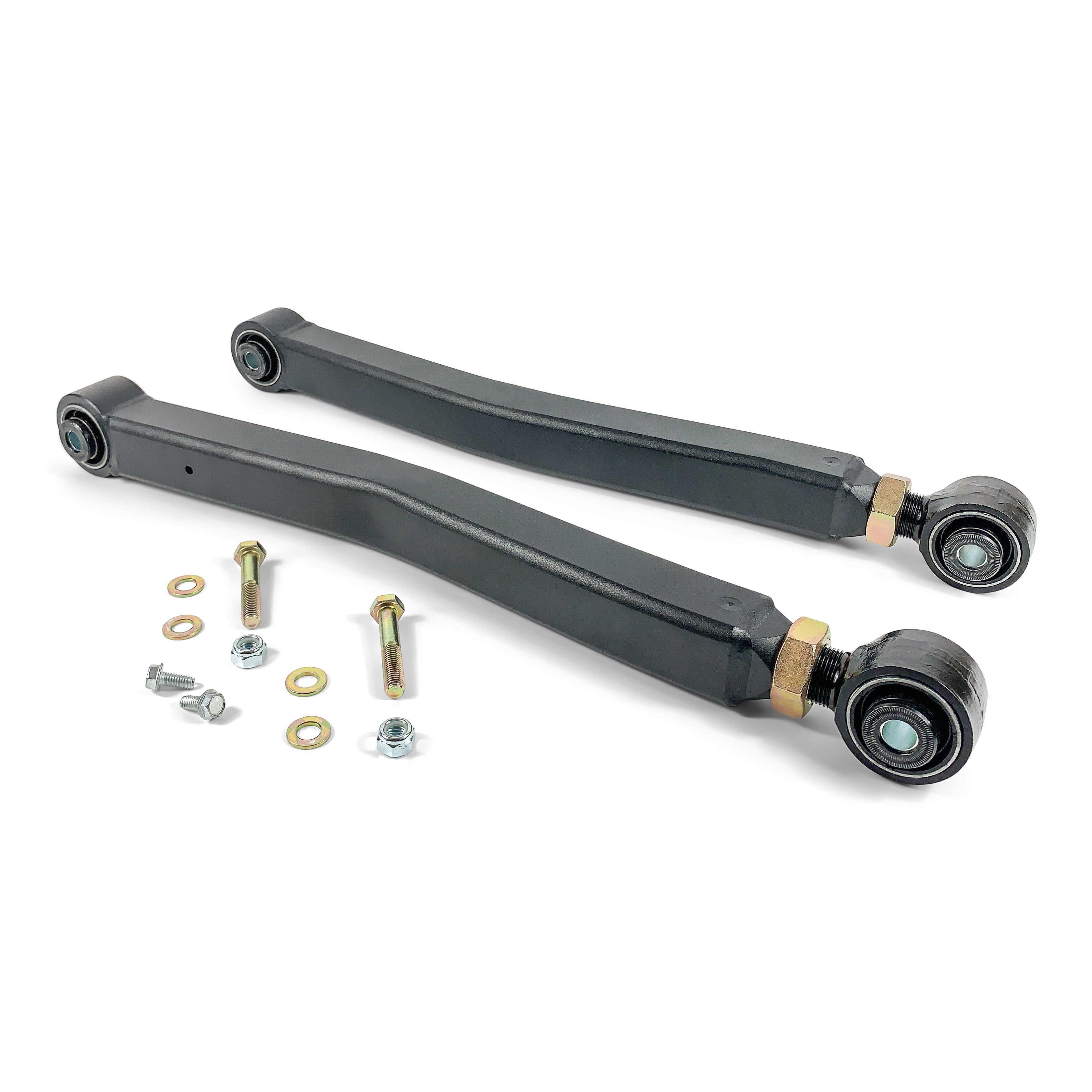 Heavy-duty adjustable rear lower control arms with hardware for off-road vehicles