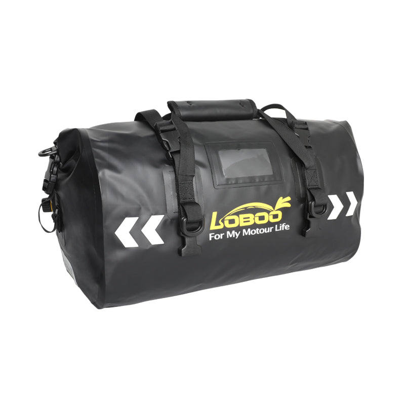 LOBOO Waterproof Motorcycle PVC Tail Bag Magnetic Closure & Reflective Strips