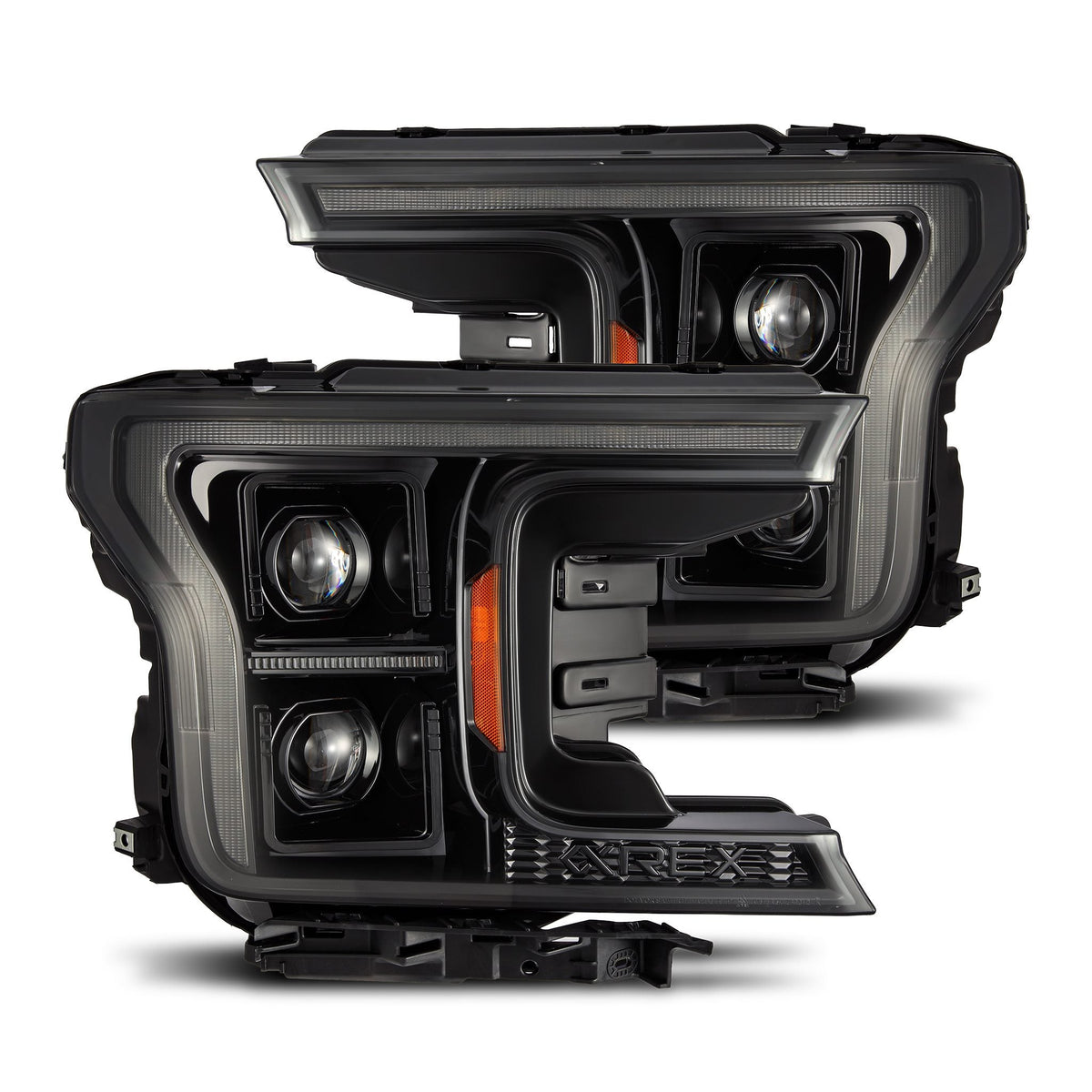 AlphaRex MK II PRO-Series Halogen Projector Headlights (14th Gen Style) for Ford F-150 - Alpha-Black