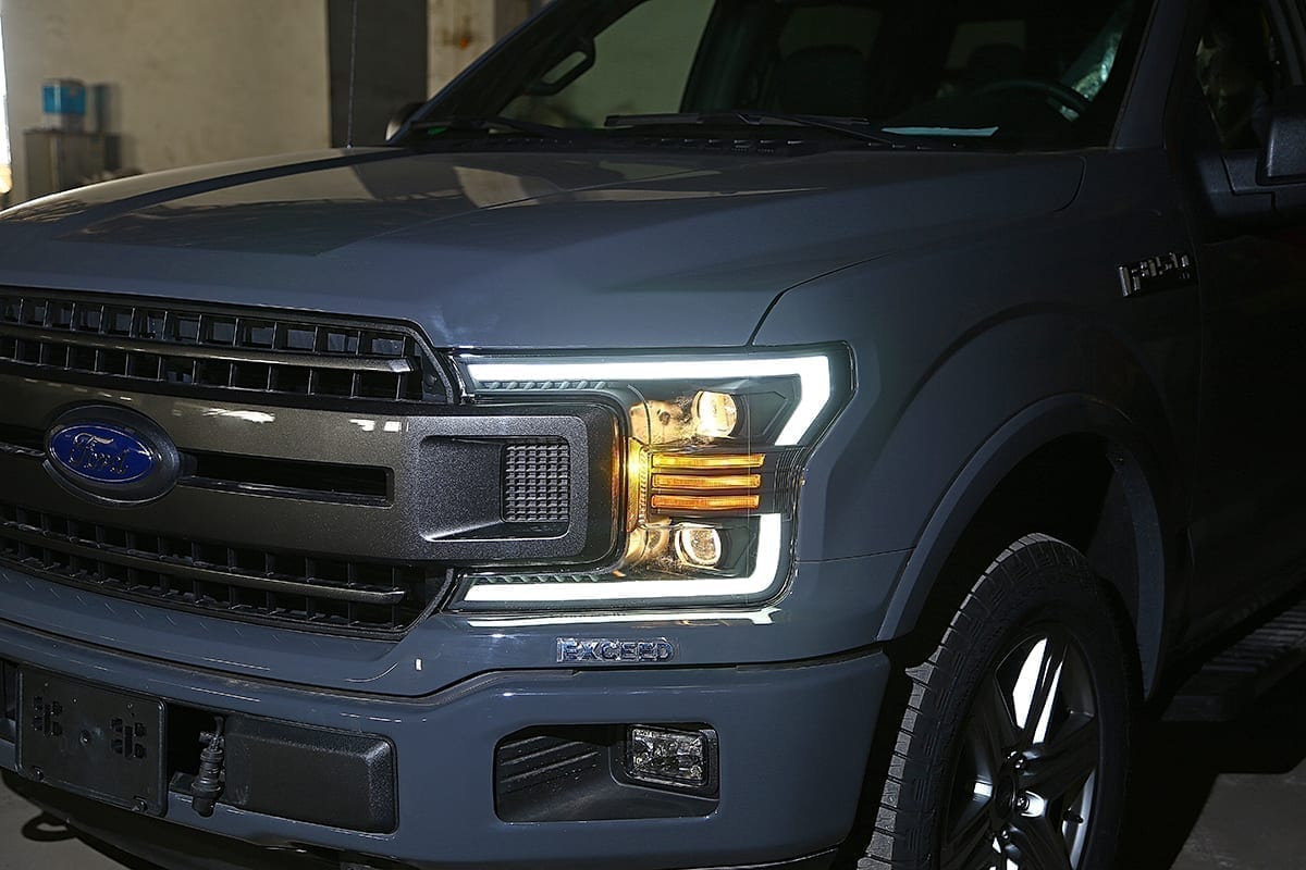 AlphaRex PRO-Series Halogen Projector Headlights for Ford F-150 - Jet Black