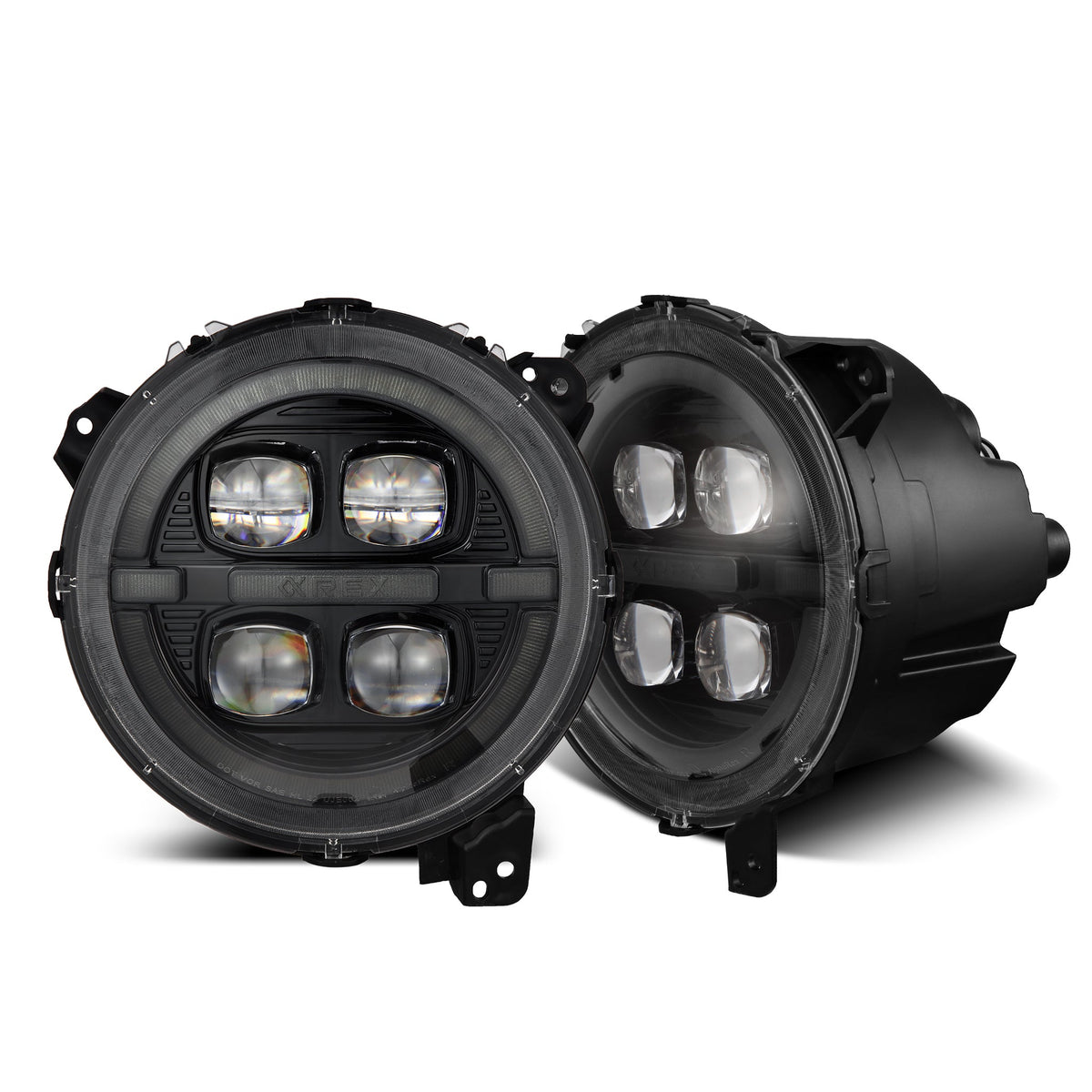 AlphaRex NOVA-Series LED Projector Headlights for Jeep Wrangler / Jeep Gladiator - Alpha-Black