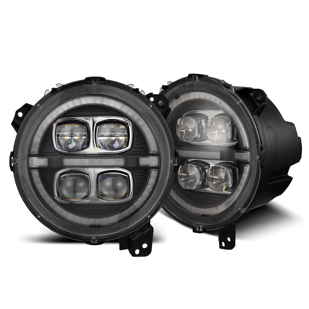 AlphaRex NOVA-Series LED Projector Headlights for Jeep Wrangler / Jeep Gladiator - Black