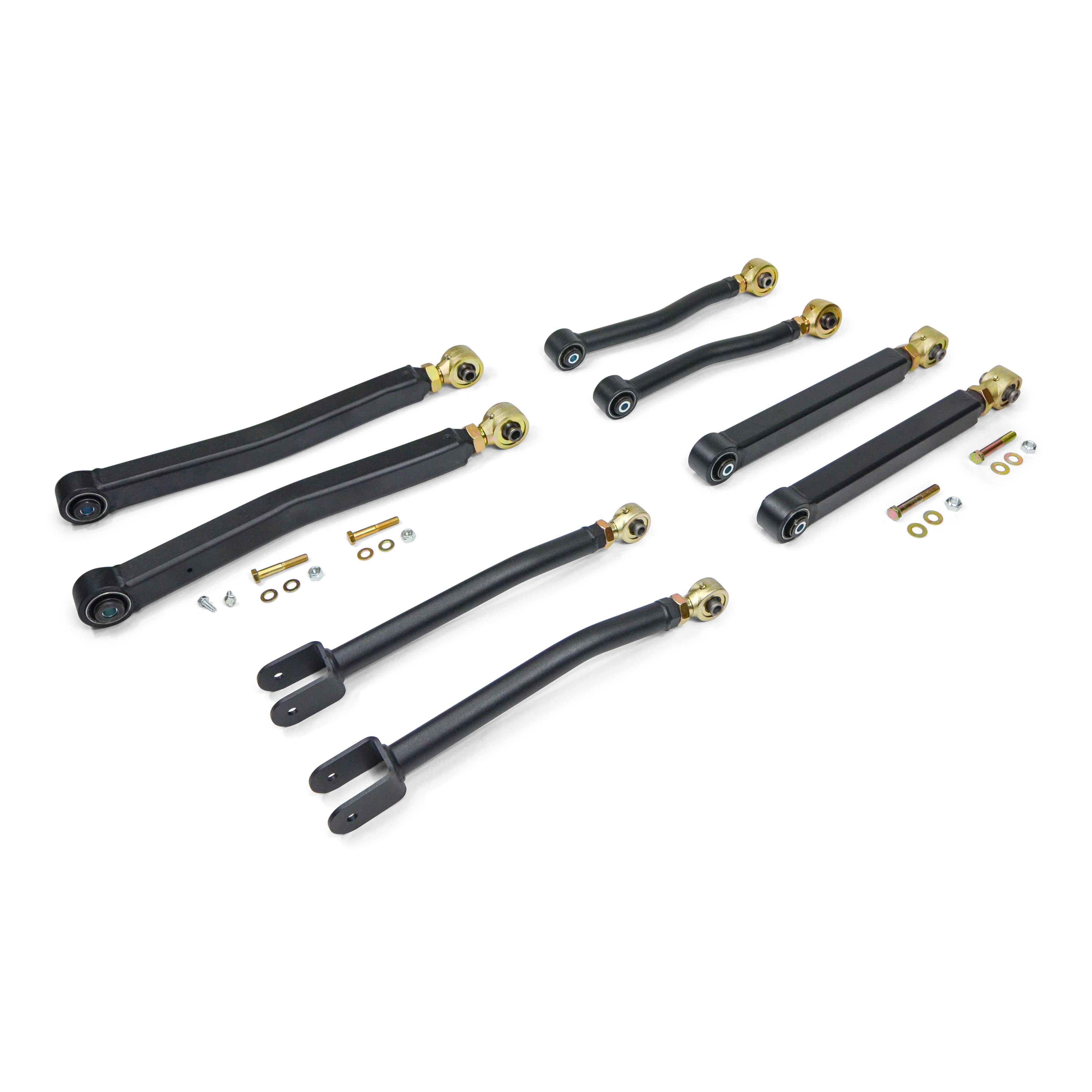 Heavy-duty adjustable control arm kit with hardware for off-road vehicles