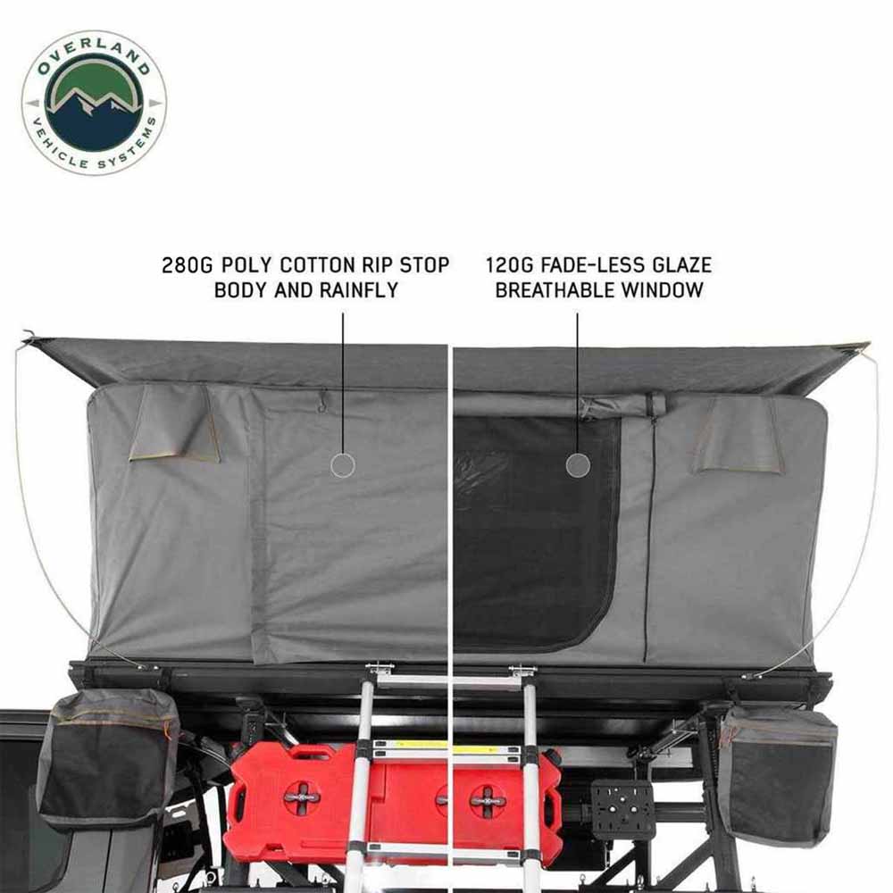 Overland Vehicle Systems HD Sidewinder 2 person side load aluminum hard shell roof top tent - view 3