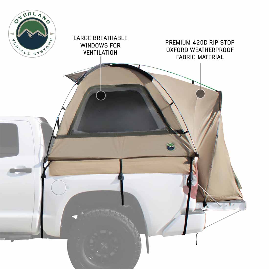Overland Vehicle Systems LD TACT truck bed tent with PVC floor - view 6