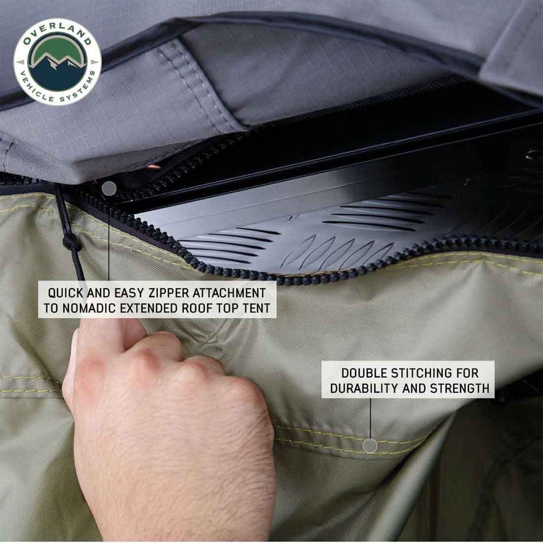 Overland Vehicle Systems HD Nomadic 4 Extended roof top tent annex with floor - view 8