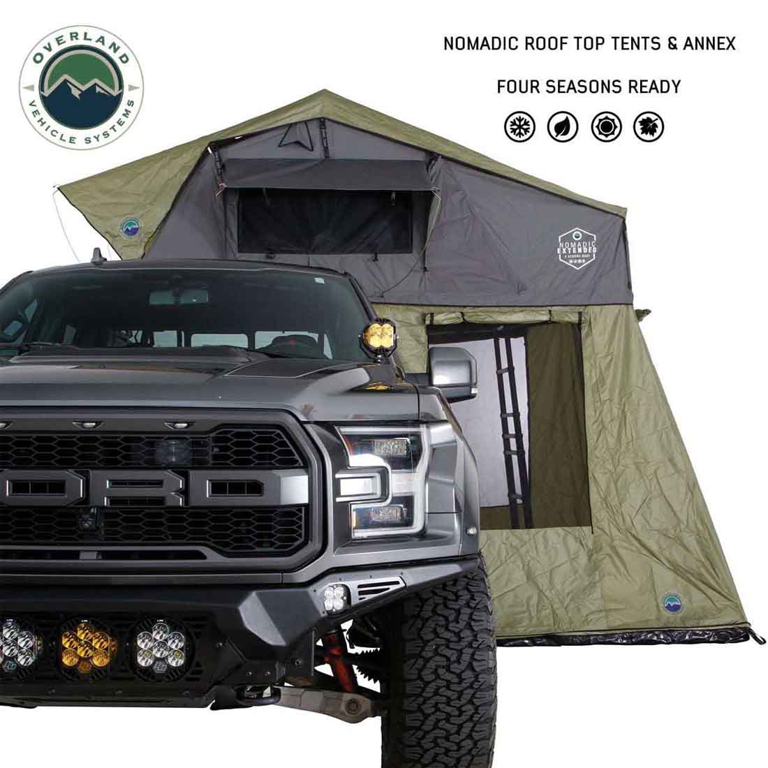 Overland Vehicle Systems HD Nomadic 4 Extended roof top tent annex with floor - view 9