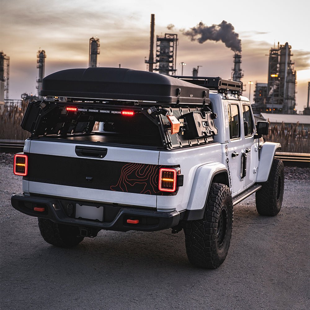 AlphaRex NOVA-Series Prismatic LED Tail Lights for Jeep Gladiator - Black Red