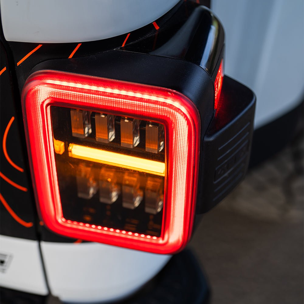 AlphaRex NOVA-Series Prismatic LED Tail Lights for Jeep Gladiator - Black Red