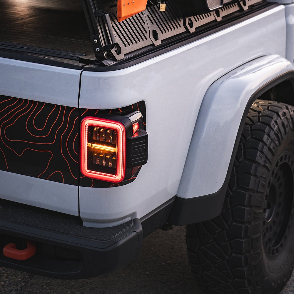 AlphaRex NOVA-Series Prismatic LED Tail Lights for Jeep Gladiator - Chrome