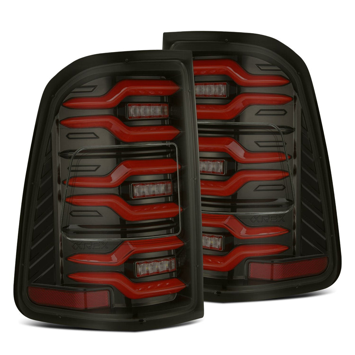 AlphaRex LUXX-Series LED Tail Lights for Ram 1500 - Black Red